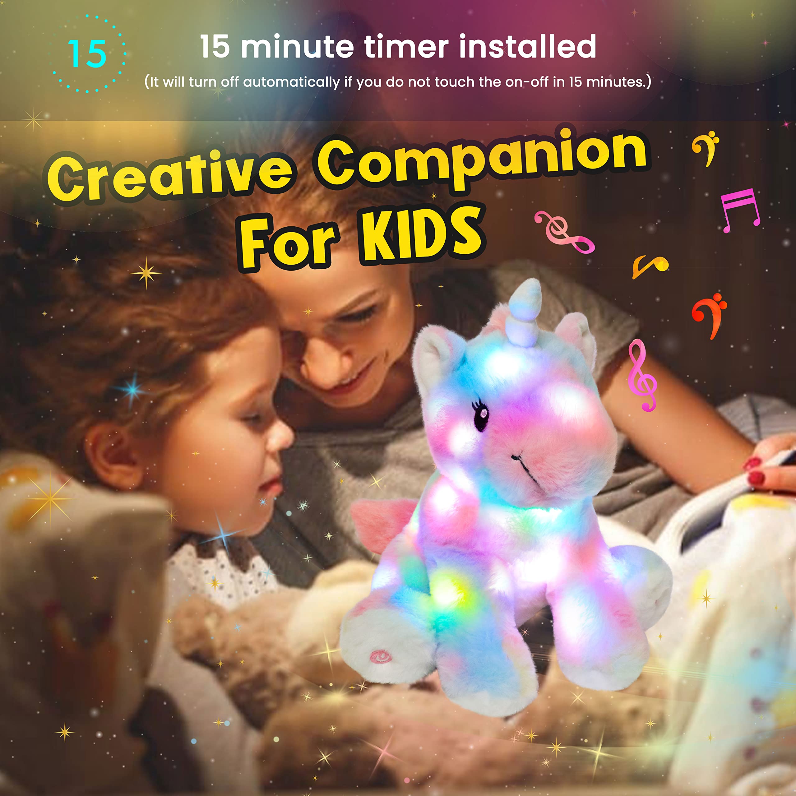Hopearl 12-inch unicorn makes a charming bedtime friend and gift.
