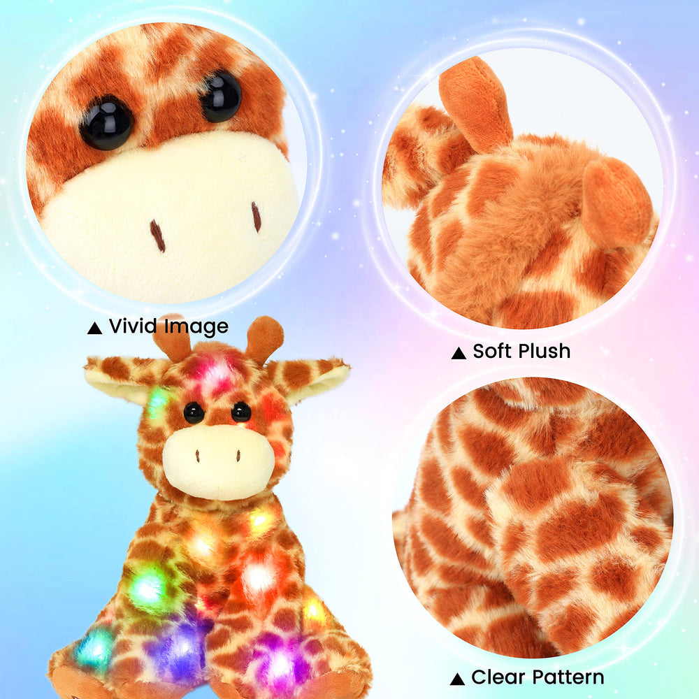 Hopearl animated LED giraffe plush toy for imaginative play with light.