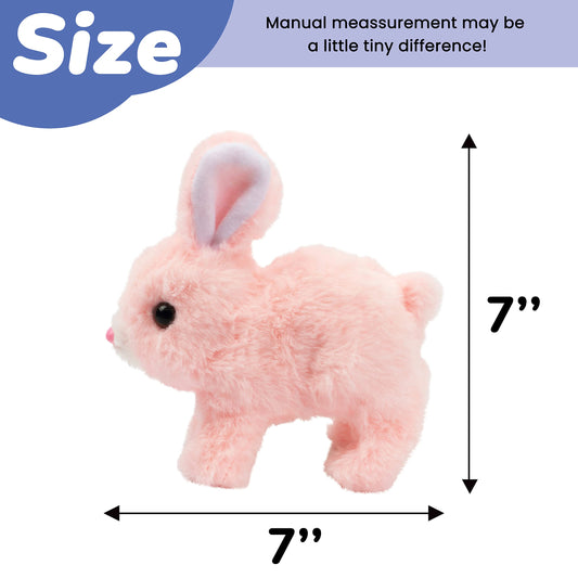 Hopearl bunny ears wiggle to invite imitation and motion during play.