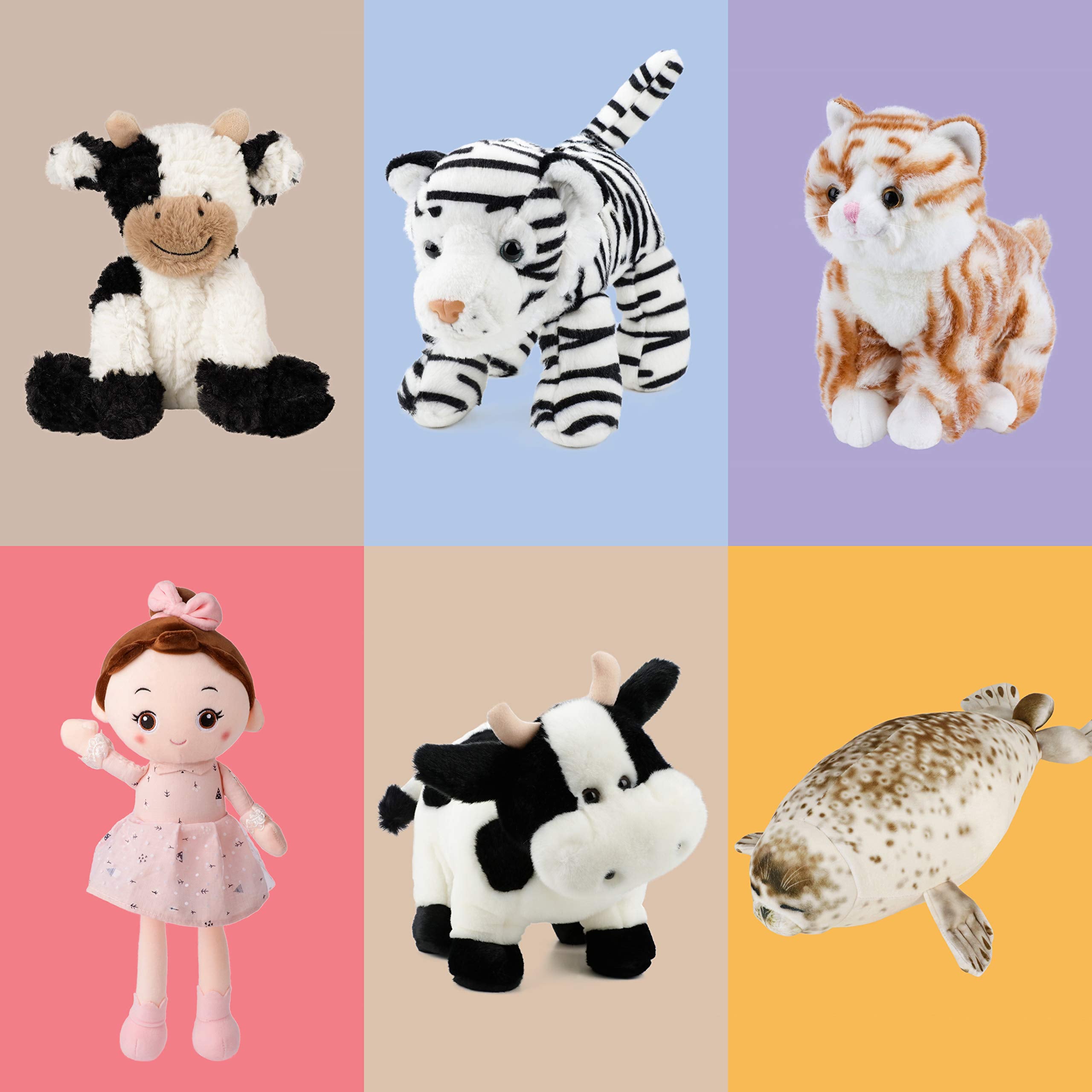 Hopearl plush cow toy easy care with hand wash and air dry