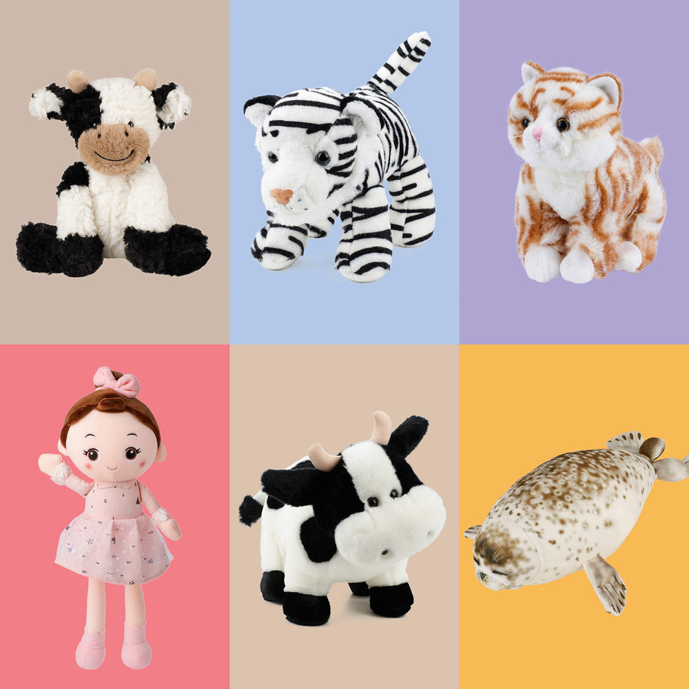 Hopearl plush cow toy easy care with hand wash and air dry