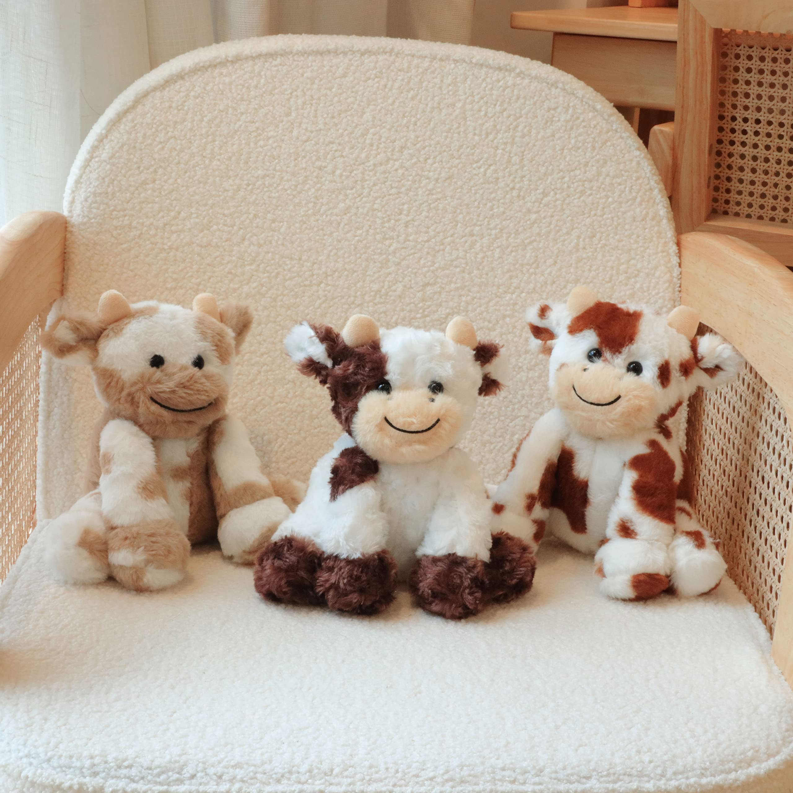 Hopearl cow plush car ride companion for on-the-go adventures.