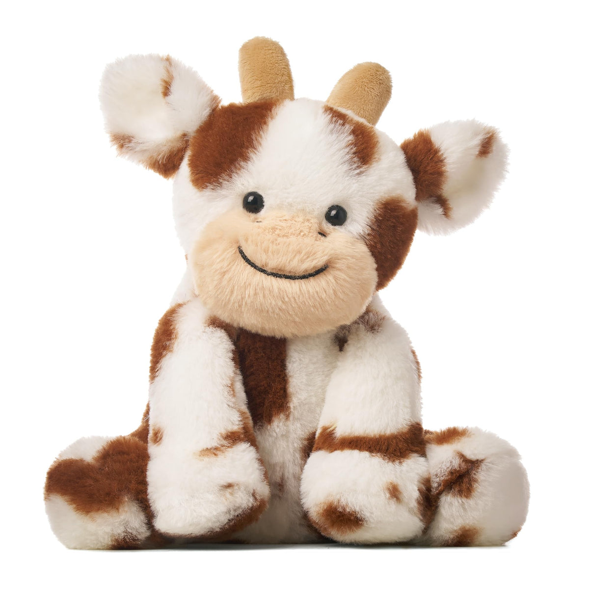 Hopearl cow plush soft fur close-up highlights cozy texture for cuddling.