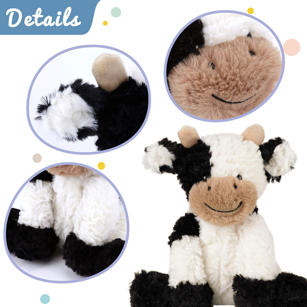 Hopearl plush cow toy portable 9 inch for car trips