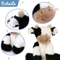 Hopearl plush cow toy portable 9 inch for car trips
