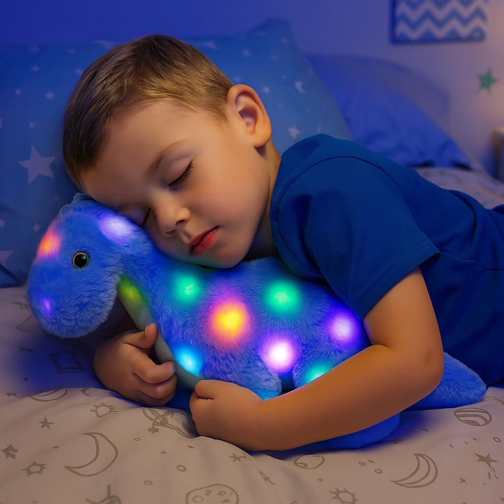 Hopearl Diplodocus blue night light with color-changing LEDs for calming ambience