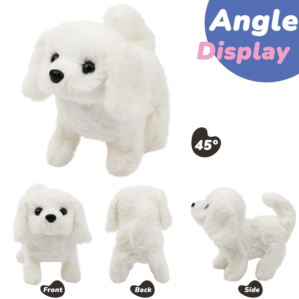 Hopearl dog toy wiggle tail displays moving tail to attract a child's attention.