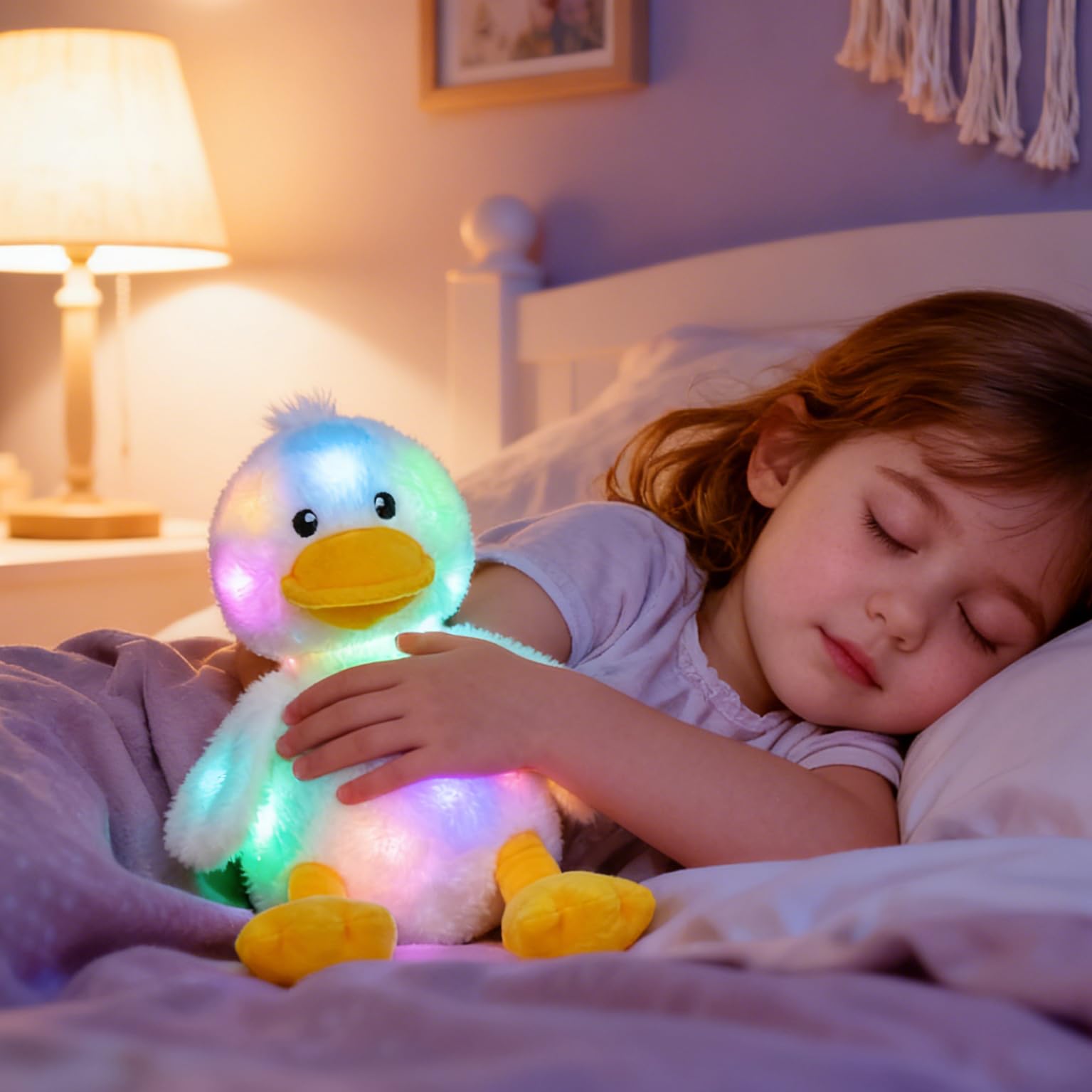 Hopearl duck with color-changing lights for soothing atmosphere