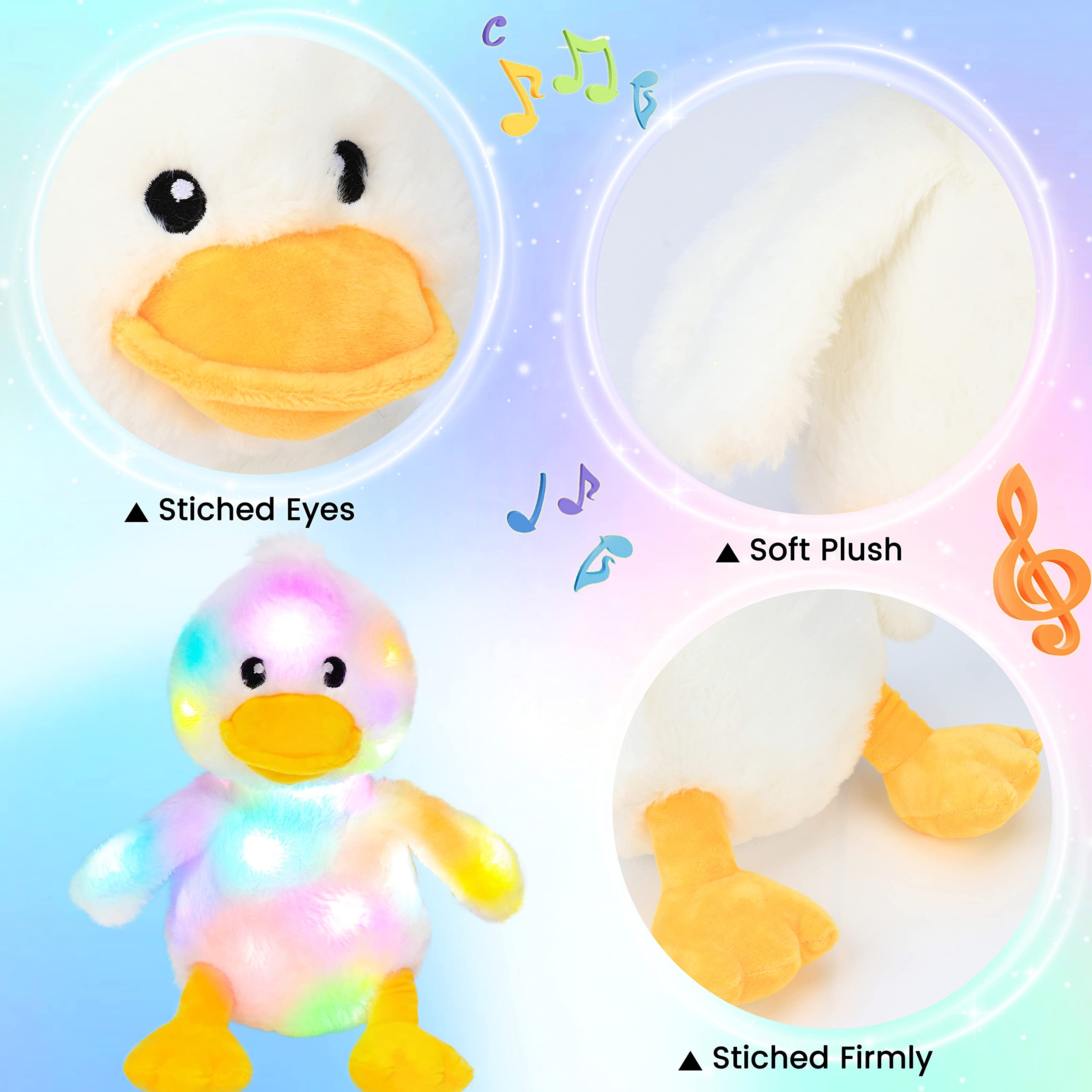 Hopearl duck soft white plush fabric is cuddly and safe