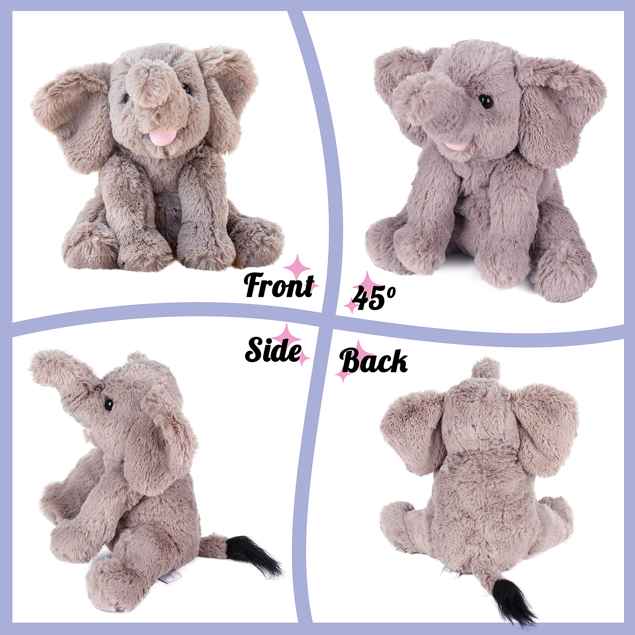 Hopearl elephant stuffed animal with baby-safe materials for gentle playtime.