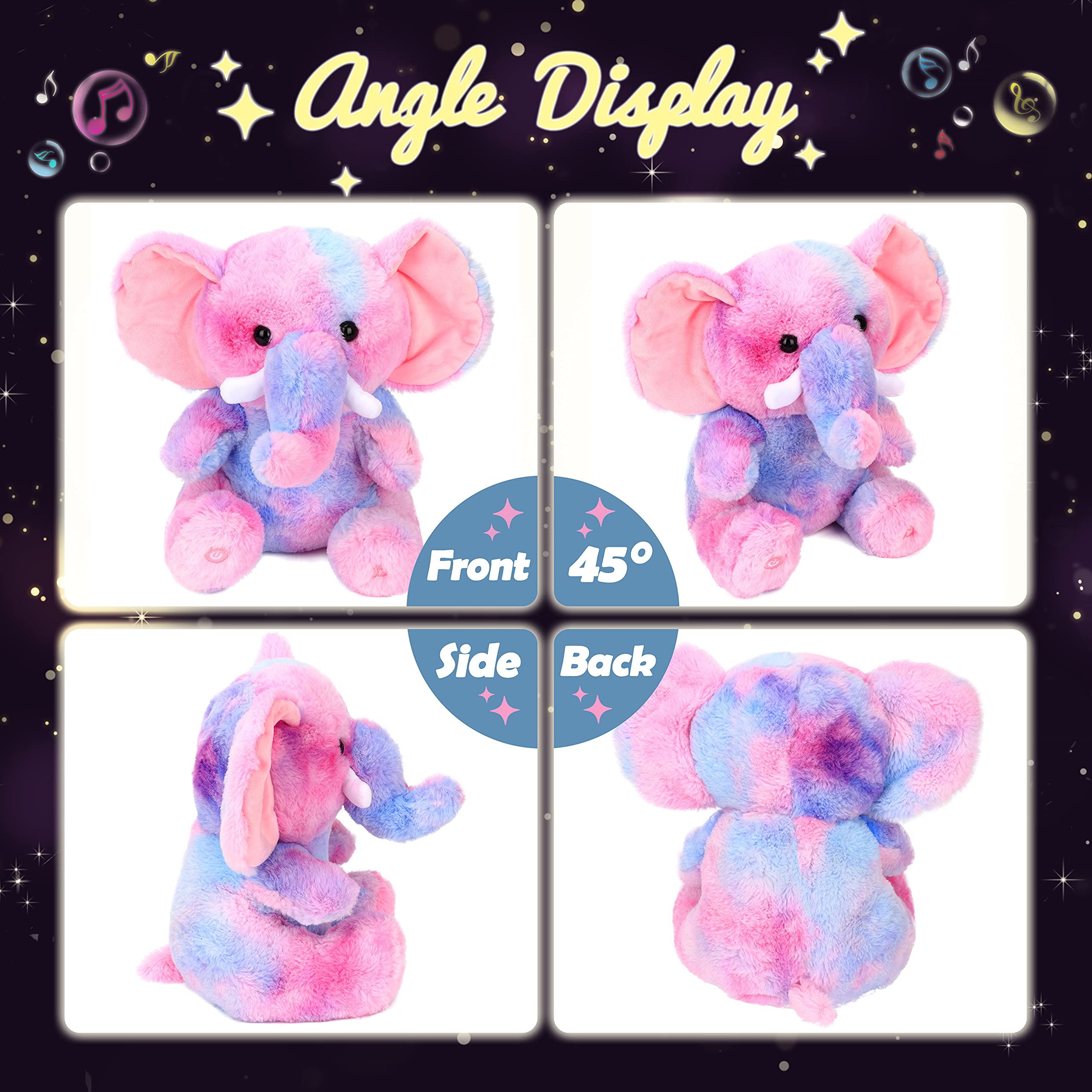  Hopearl Elephish color-changing lights create a rainbow nighttime glow.