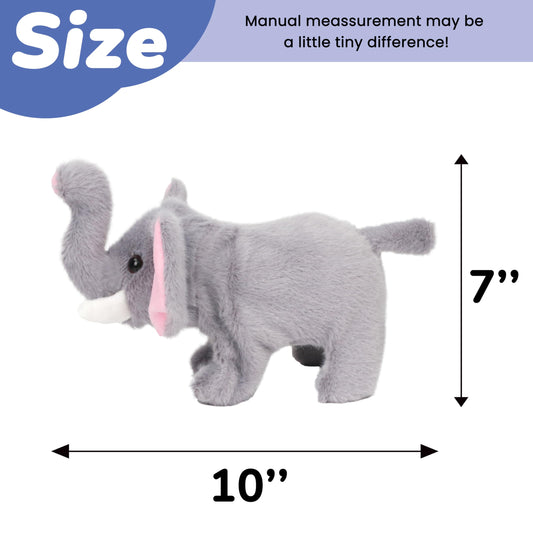Hopearl Elephish interactive walking elephant demonstrates forward movement and cheerful sounds.