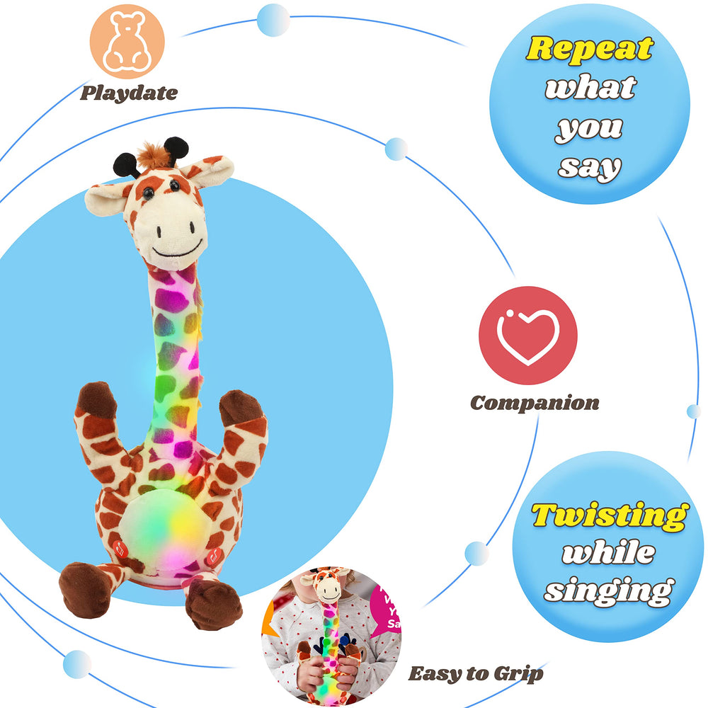 Hopearl Glowing Dancing Giraffe Toy dancing mode demonstrates active, entertaining playtime.