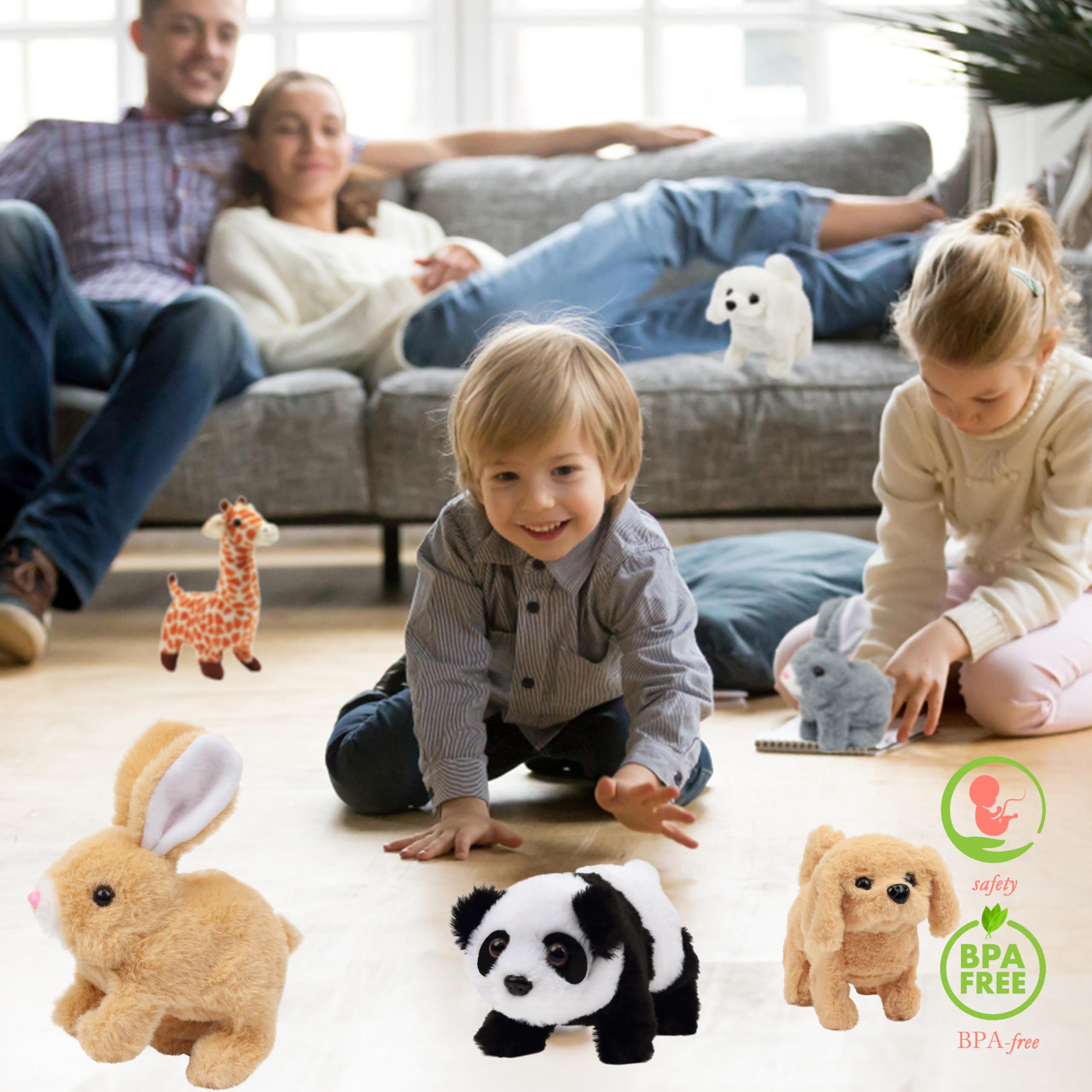 Hopearl hopping rabbit brown plush design for cozy cuddle play