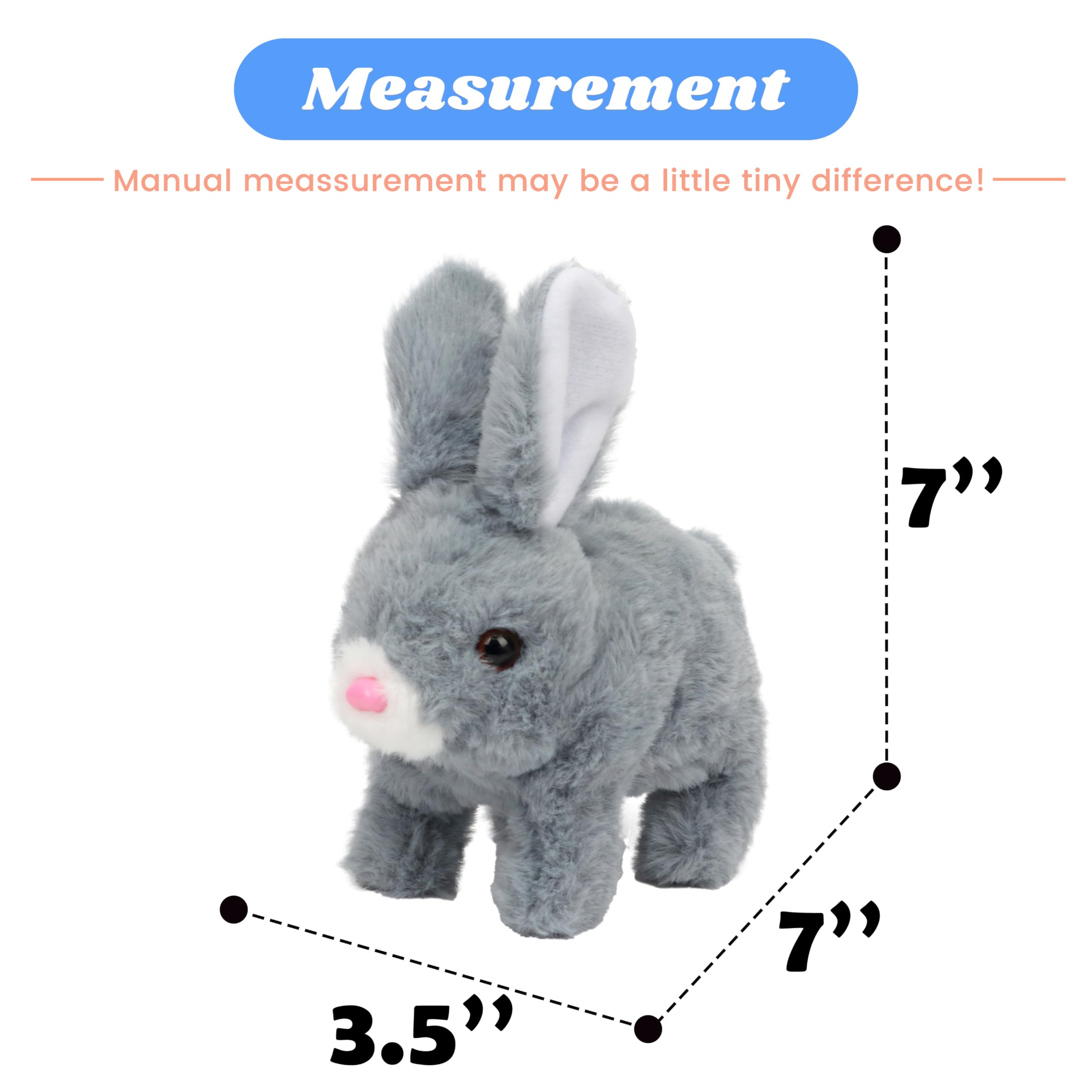 Hopearl hopping rabbit ears wiggle during play for engaging movement.