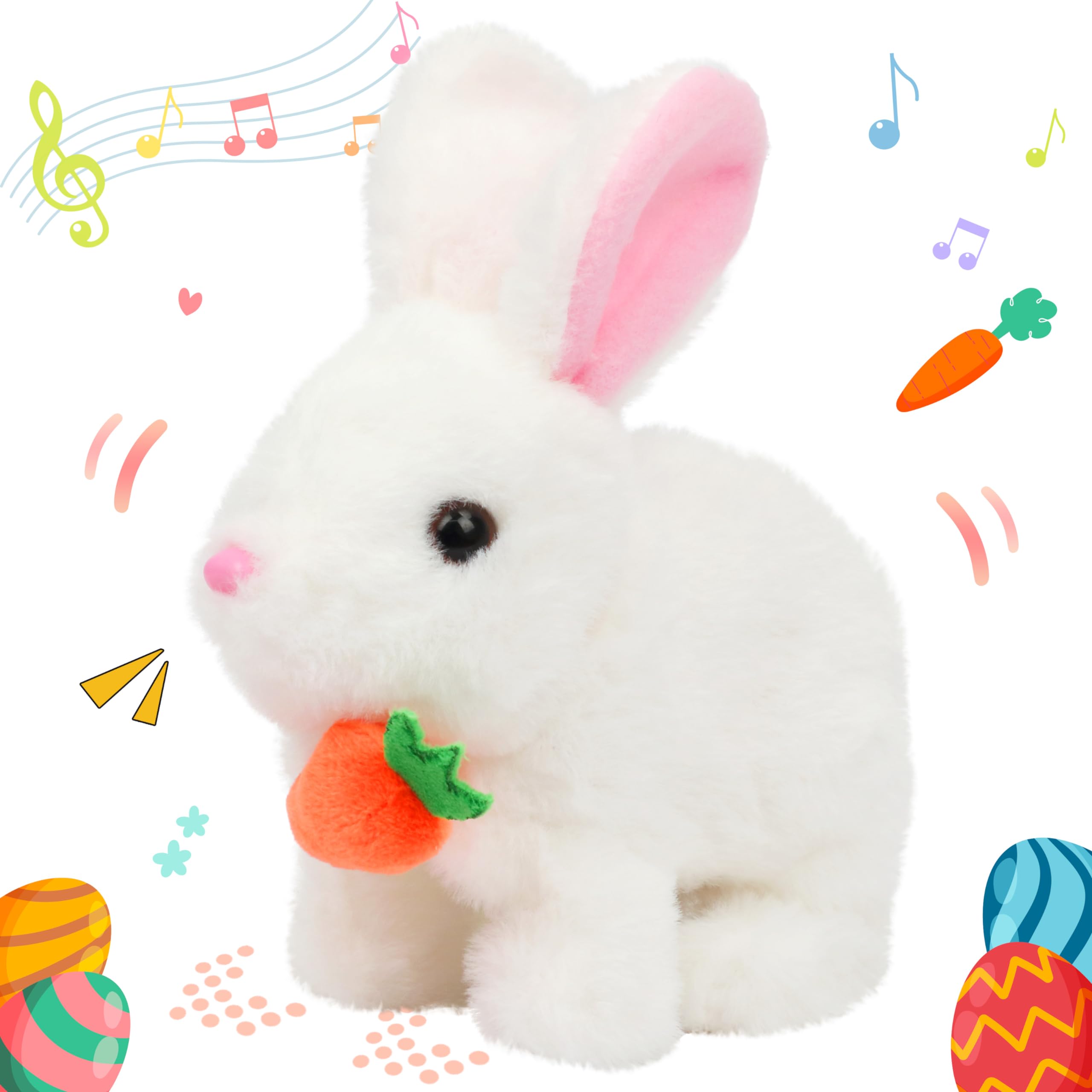 Hopearl hopping rabbit front view, inviting playful exploration for toddlers.