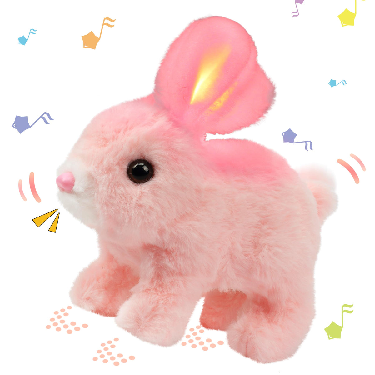 Hopearl hopping rabbit with LED ears enhances interactive playtime for toddlers at home