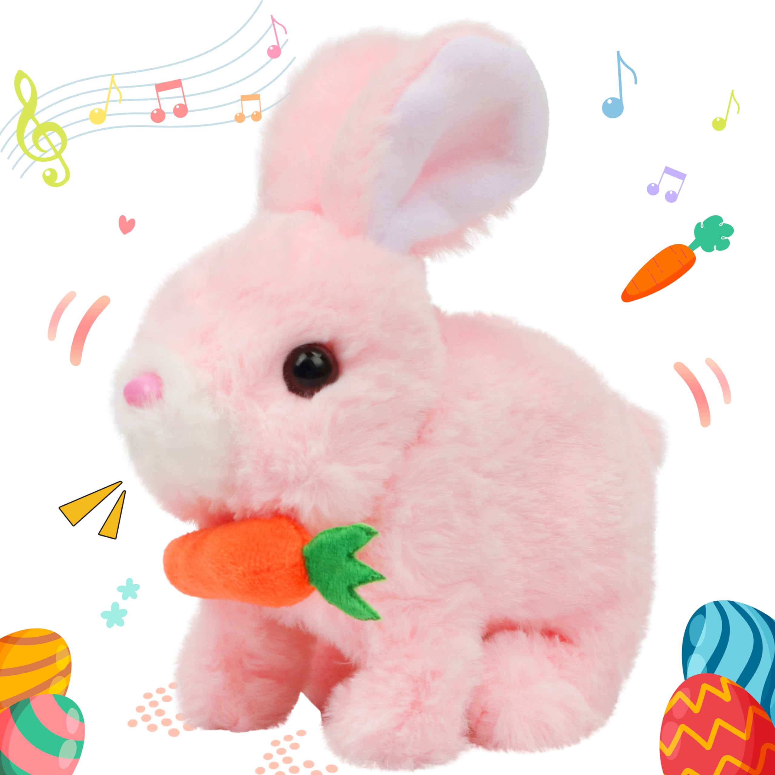 Hopearl hopping rabbit pink 7-inch for lively playtime imagination