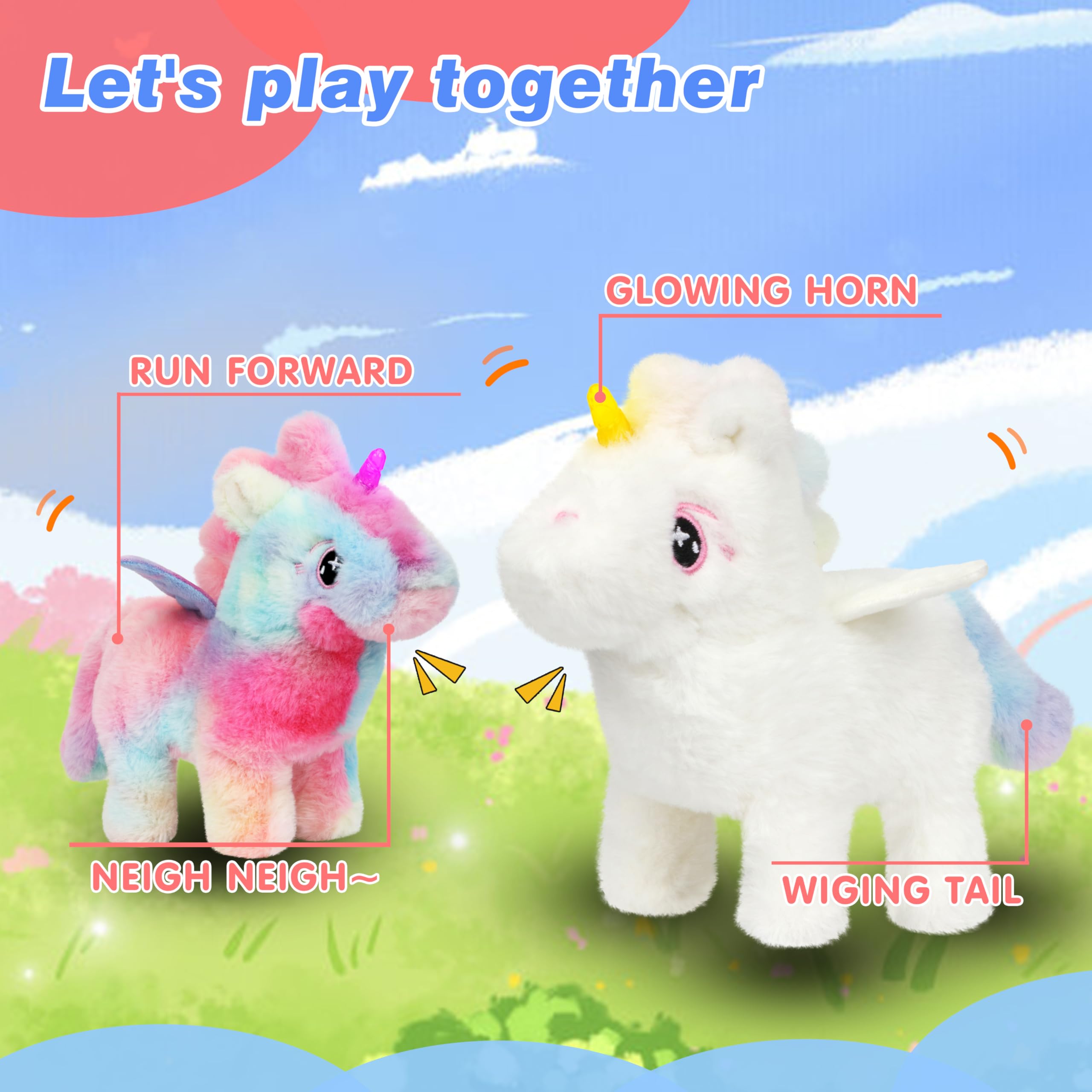 Hopearl interactive-plush-unicorn safe alternative to fur pets for kids.