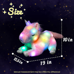 Hopearl LED plush unicorn babies removable from mommy's tummy for versatile play