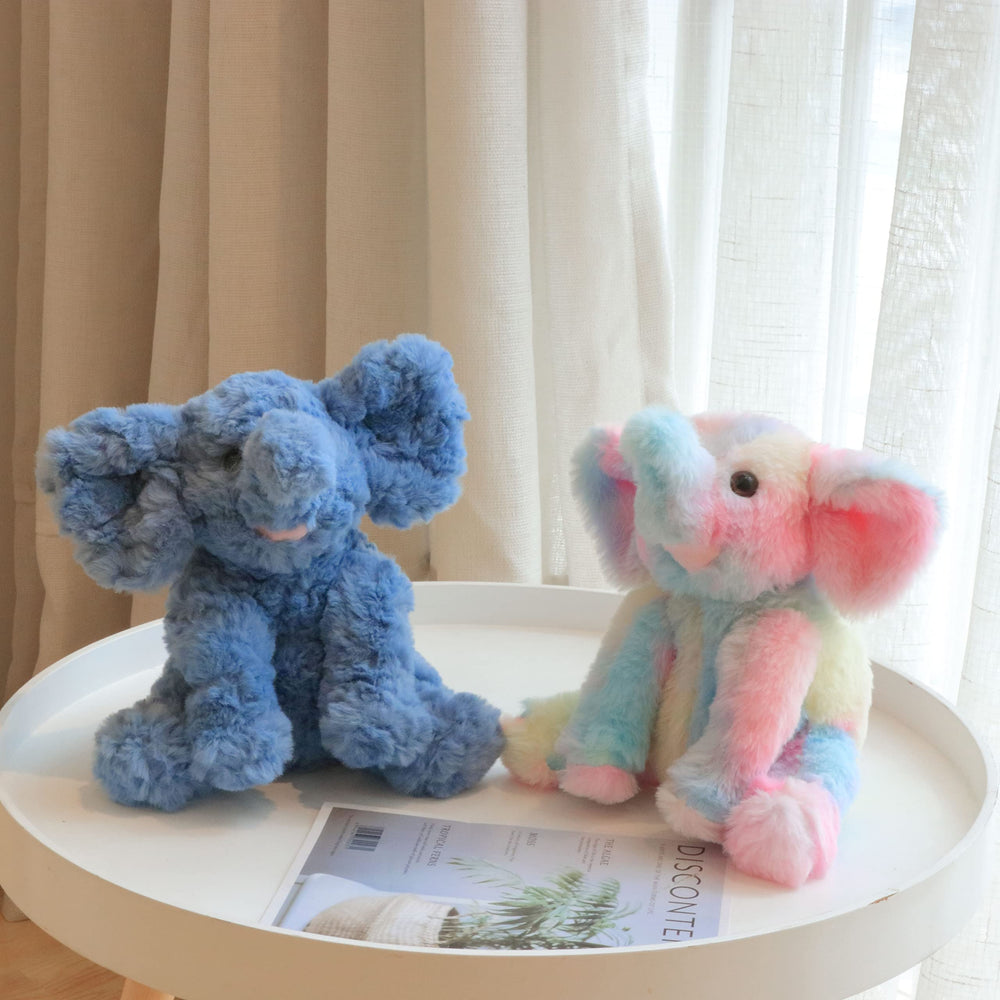 Hopearl nine-inch-elephant plush fits in a backpack for adventures.
