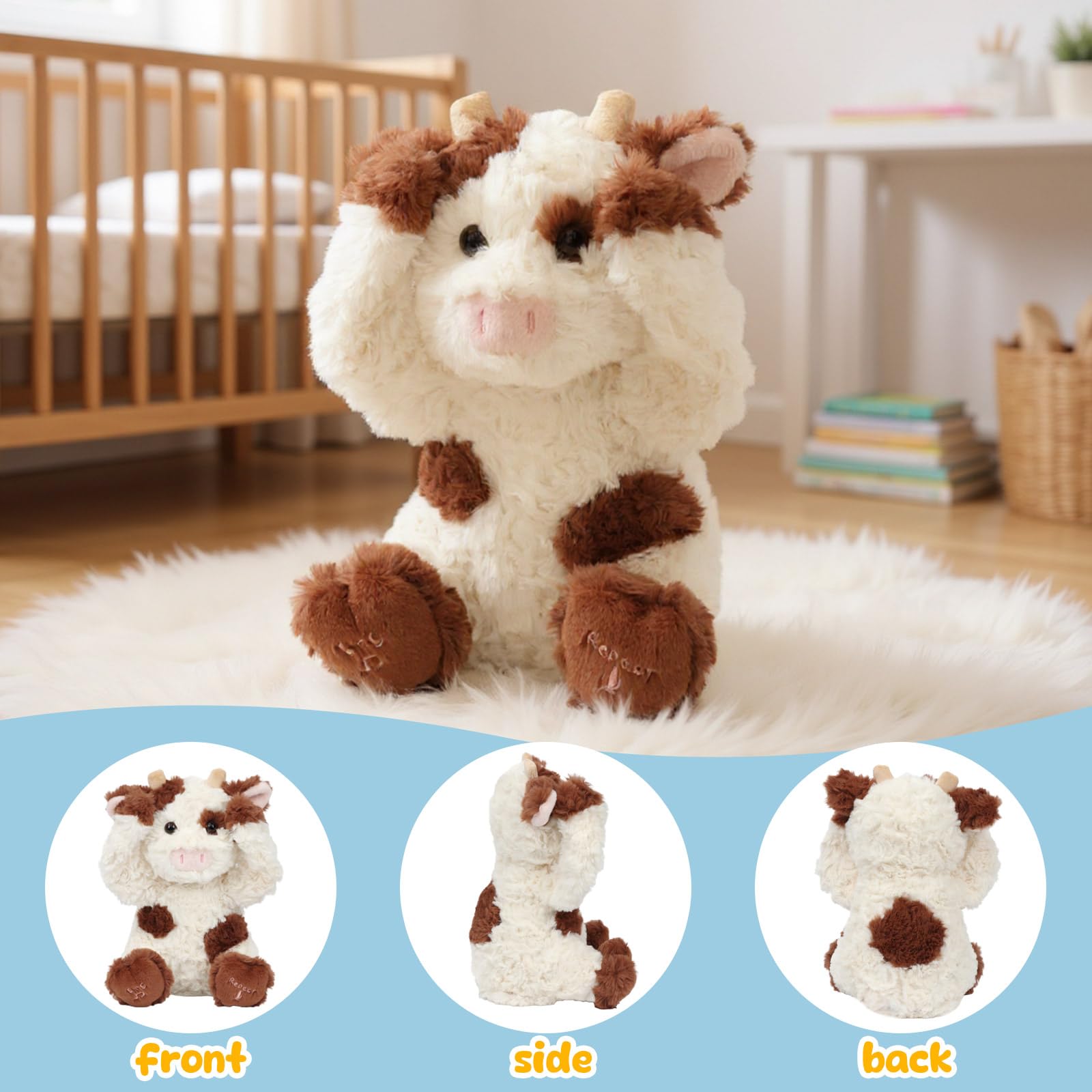 Hopearl Peek A Boo Cow repeats what you say, aiding early language practice.