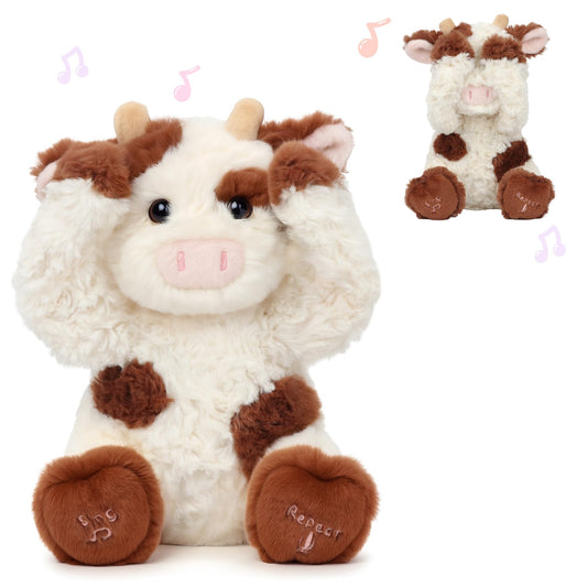 Hopearl Peek A Boo Cow sings when pressed, adding musical storytelling.