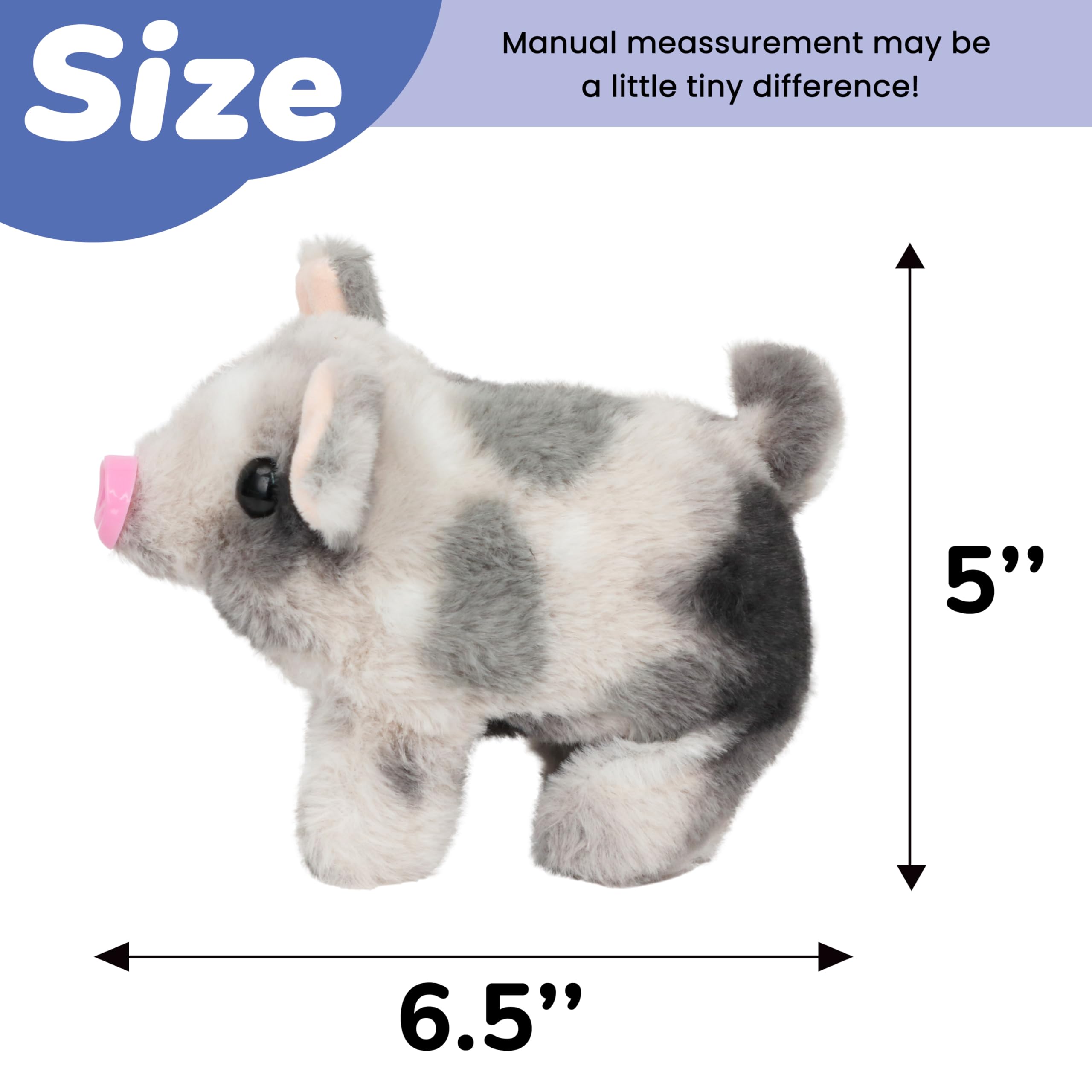 Hopearl pig toy emits friendly sounds to attract attention.
