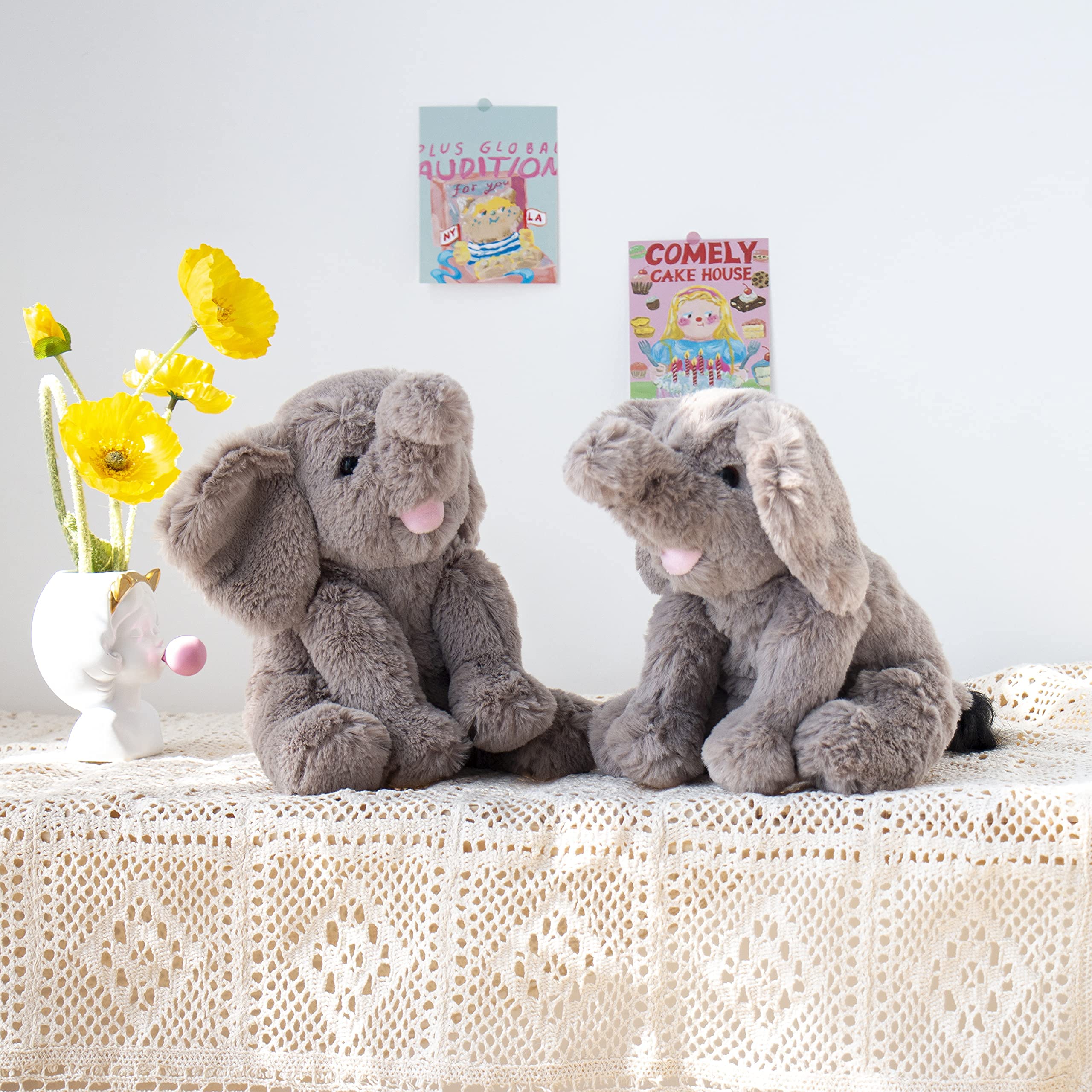 Hopearl plush calf-elephant toy, easy to spot-clean and maintain.