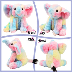 Hopearl rainbow floppy elephant plush designed for imaginative play and stories