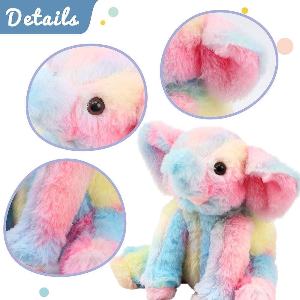 Hopearl 9 inch plush elephant easy to carry on trips