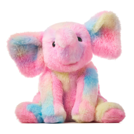 Hopearl plush calf elephant toy in rainbow colors for cozy hugs
