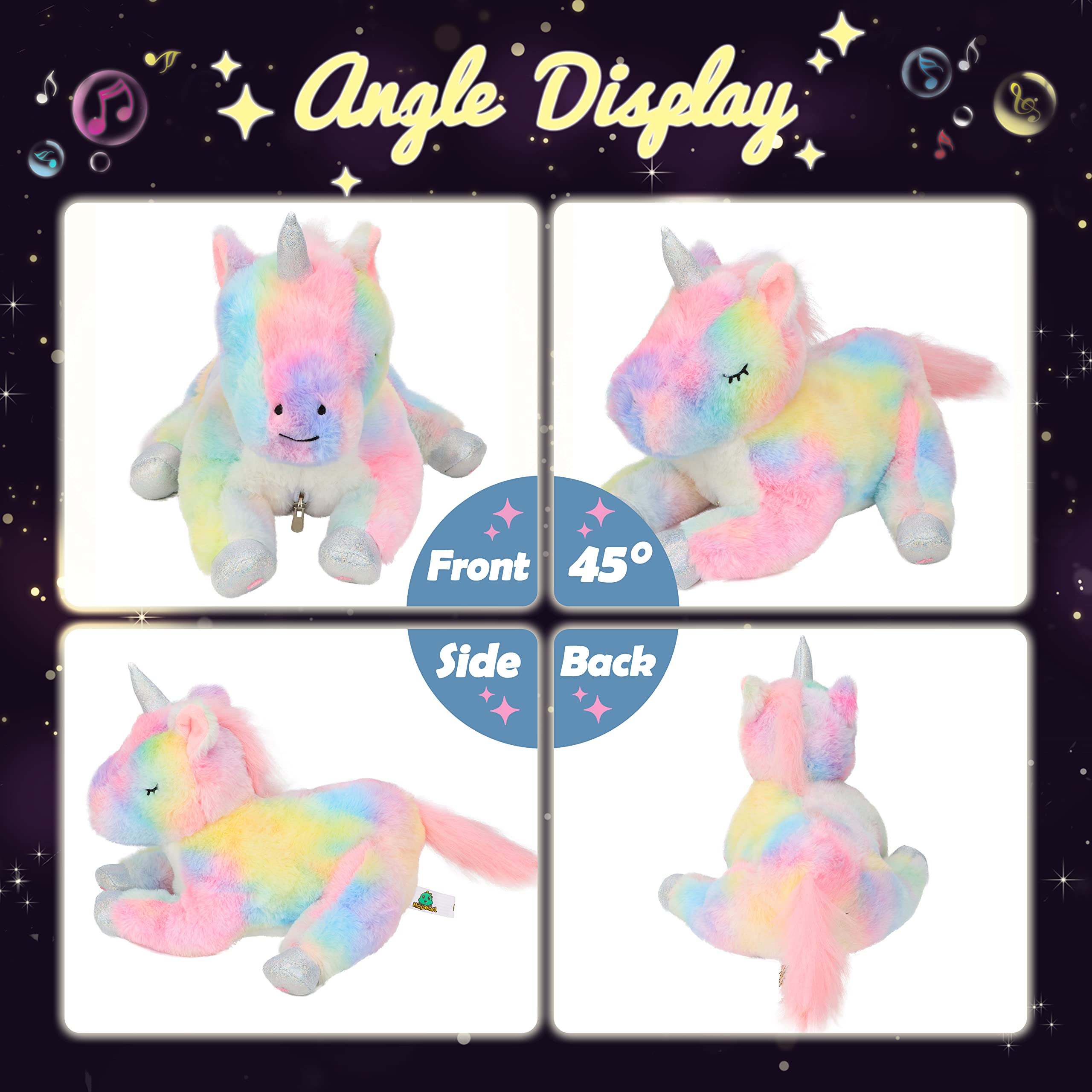 Hopearl rainbow mane soft plush material.