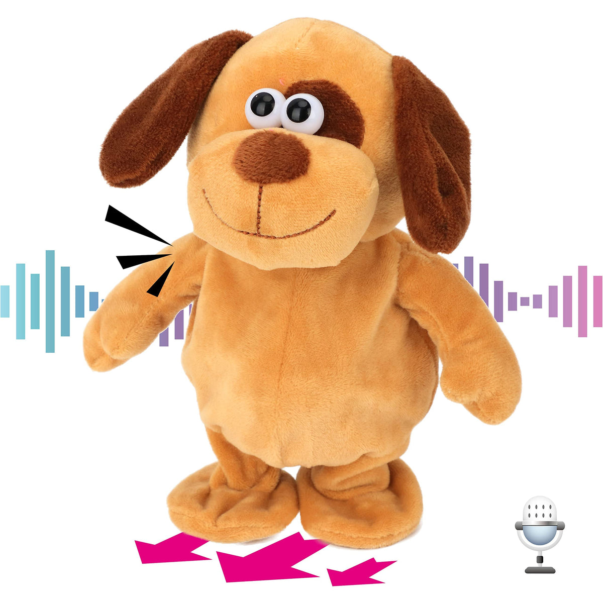 Hopearl talking dog repeats your words with a playful high-pitched voice for learning.