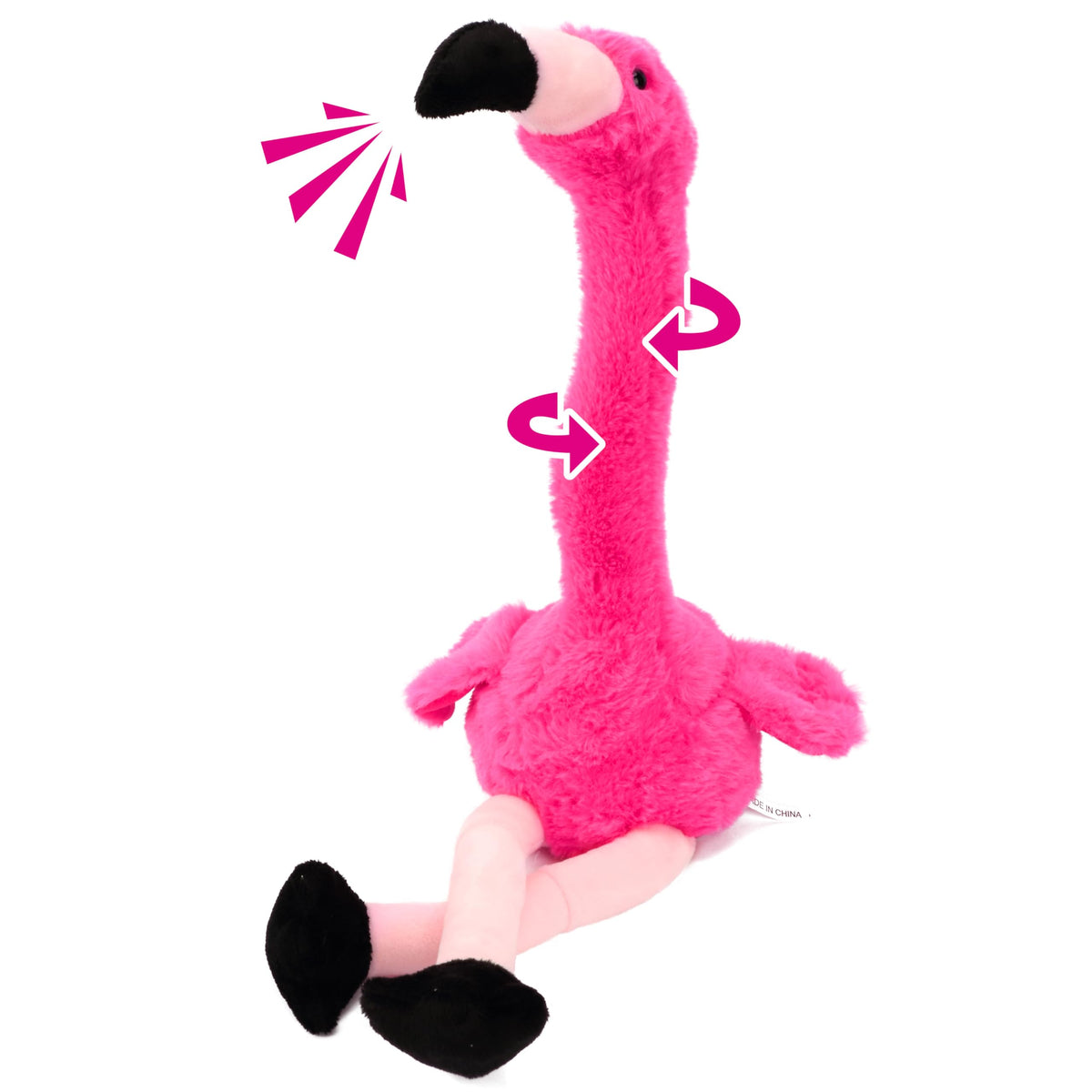 Hopearl Talking Flamingo pink front view, inviting imaginative play and storytelling.