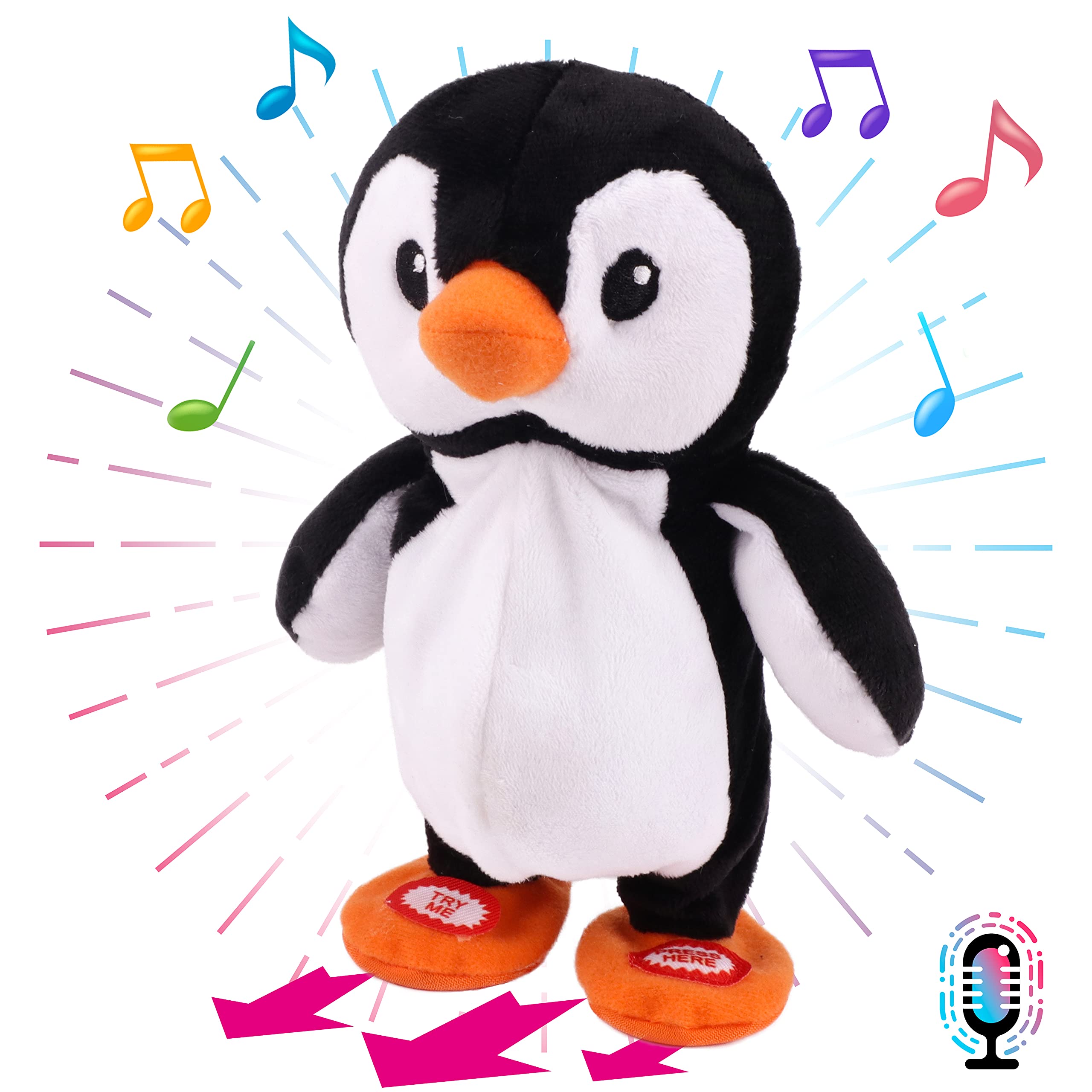 Hopearl Talking Singing Penguin front view invites kids to interactive play