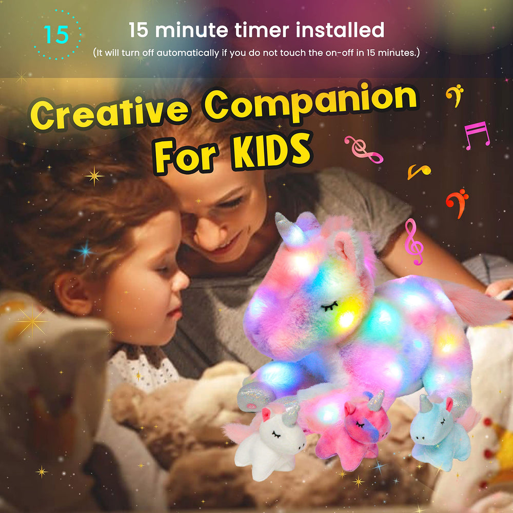 Hopearl three baby unicorns removable via belly zip.
