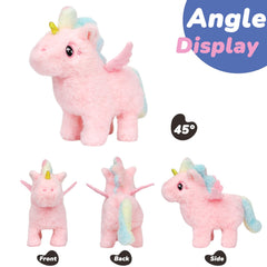 Hopearl unicorn sings and walks to capture a child's attention.