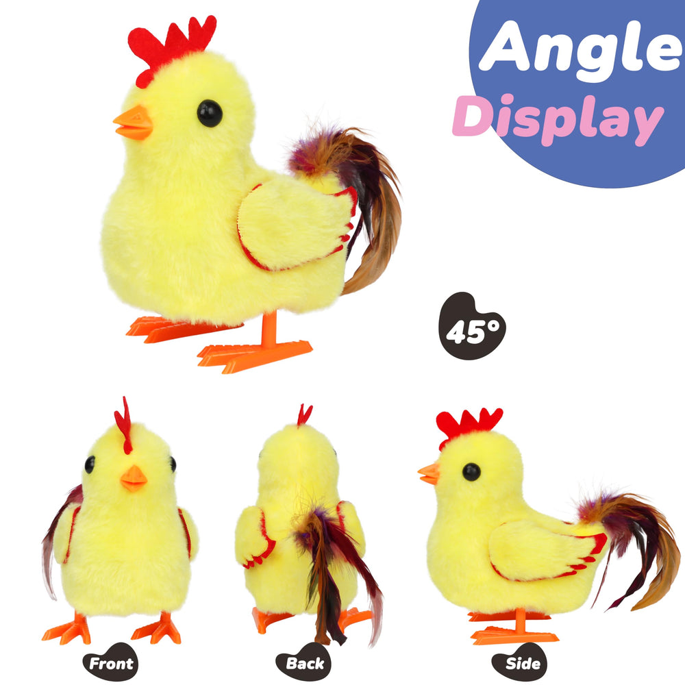 Hopearl Walking Chicken Toy yellow plush for soft sensory play.