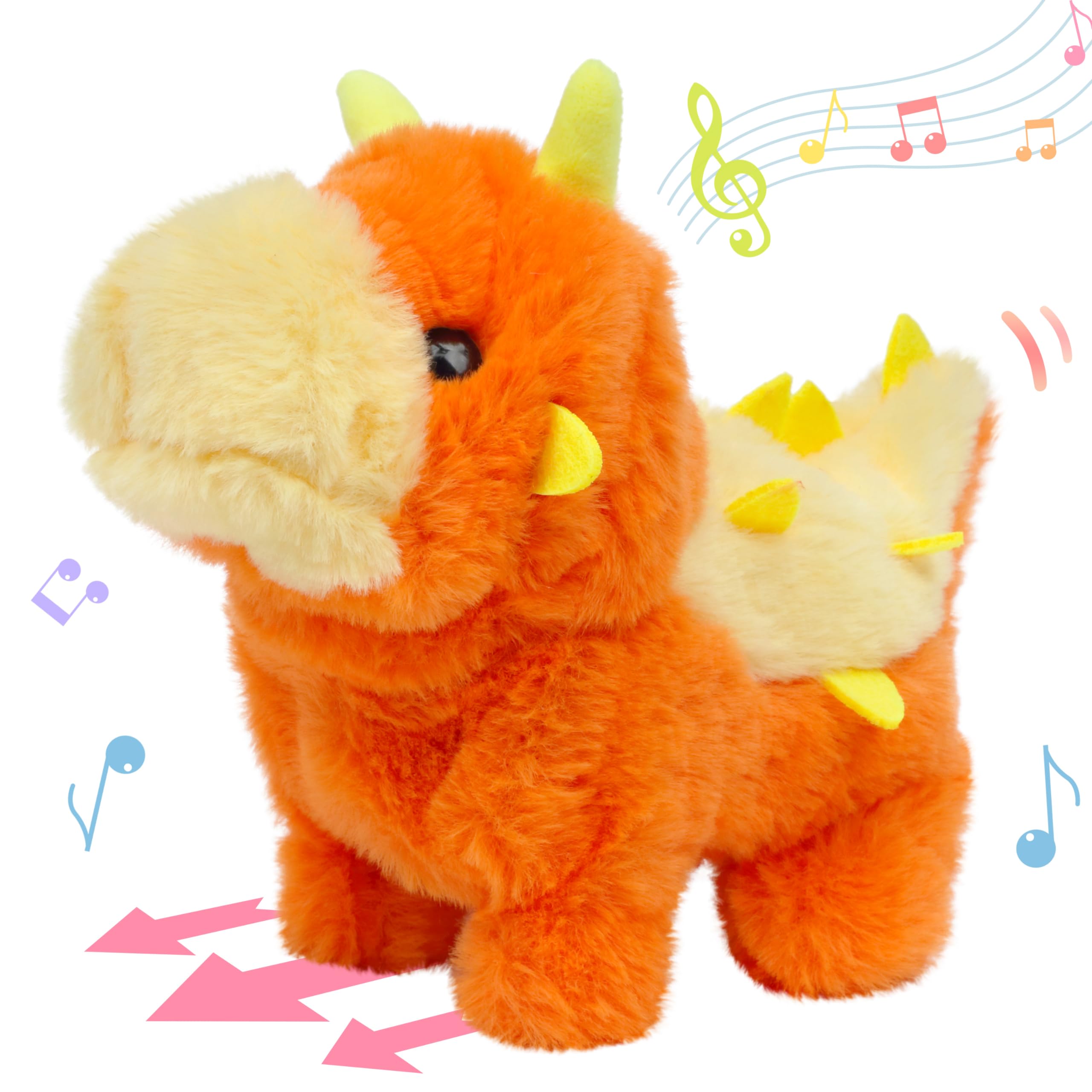 Hopearl Walking Dinosaur toy front view showing walking motion and roaring.