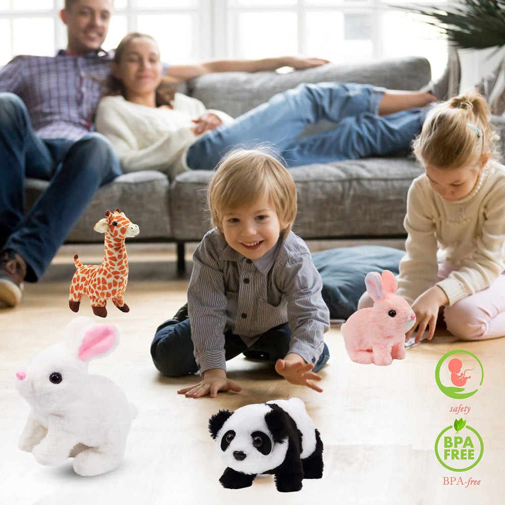 Hopearl Walking Giraffe toy, battery compartment, requires 2 AA batteries (not included).