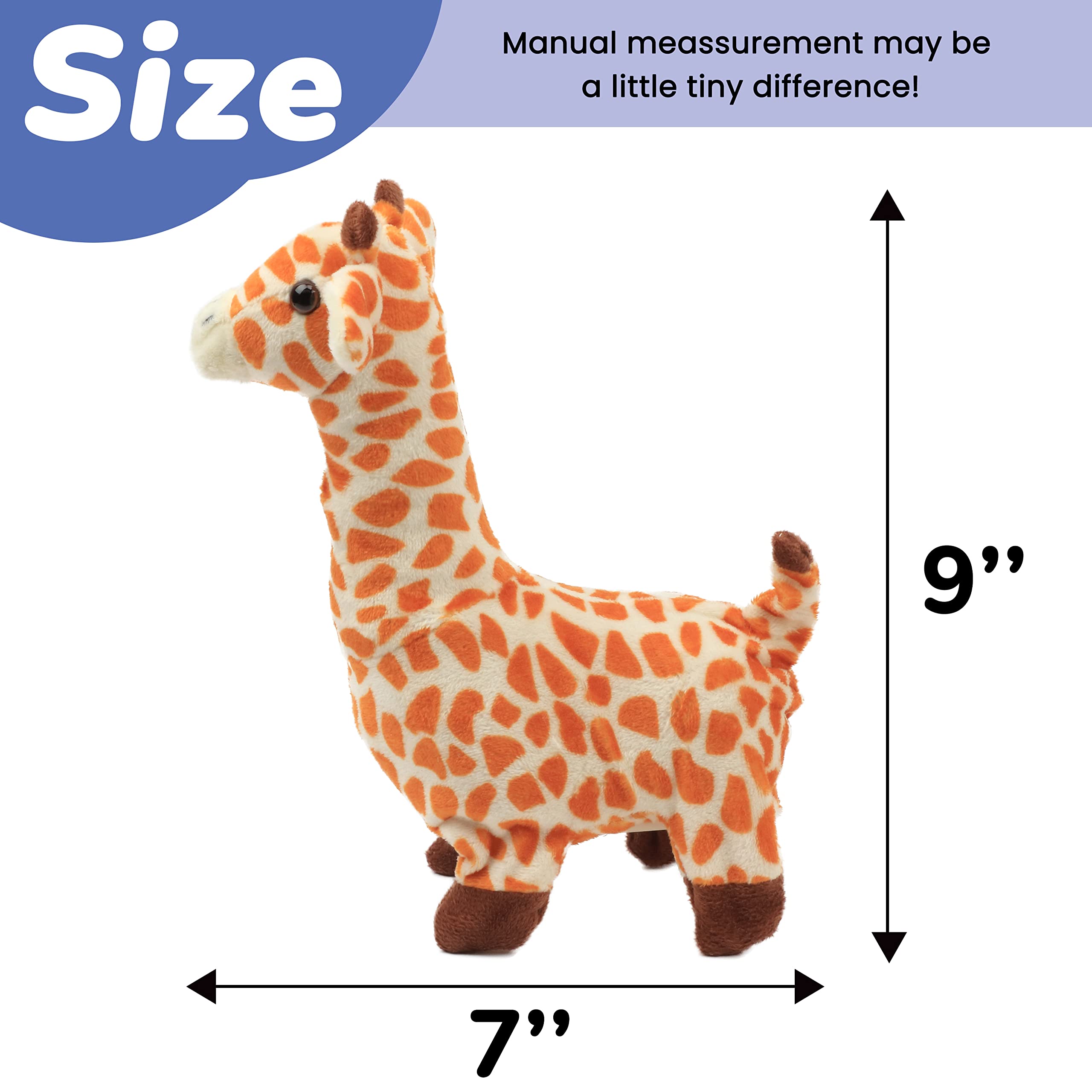 Hopearl Walking Giraffe toy, side view, encourages pretend adventures and easy, portable fun.