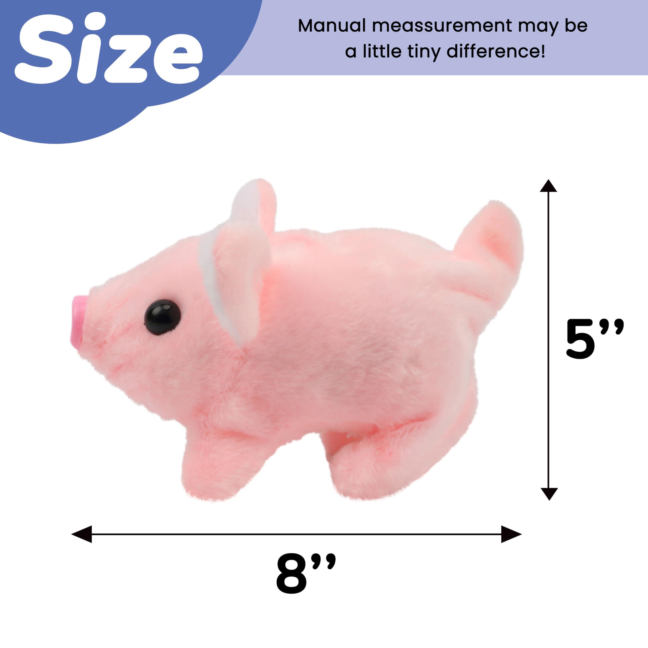 Hopearl Walking Piggy side view highlights soft fabric and friendly design for playtime.