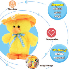 Hopearl yellow talking duck engages kids with quick responses and pretend conversations.