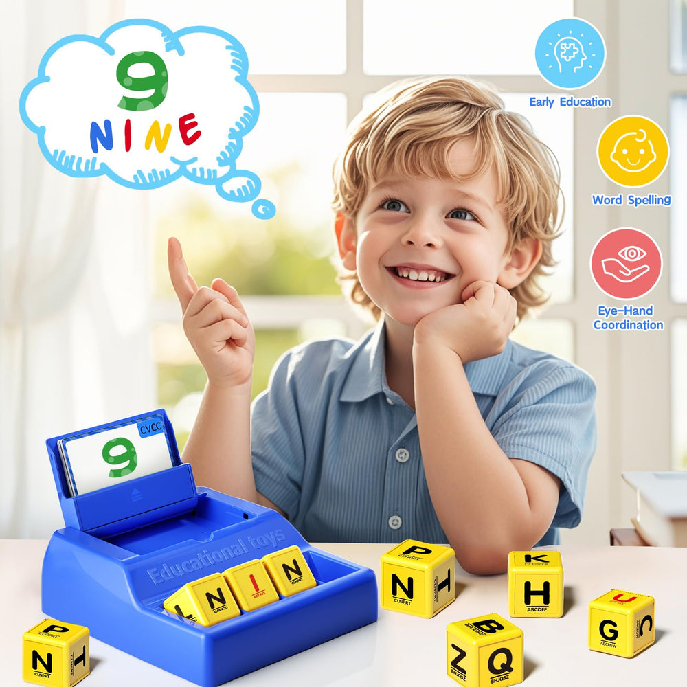 HOPEEYE child engages in spelling activity to boost memory and attention.