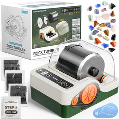 HopeRock Ultra Quiet Rock Tumbler Kit front view for indoor use and quiet operation.