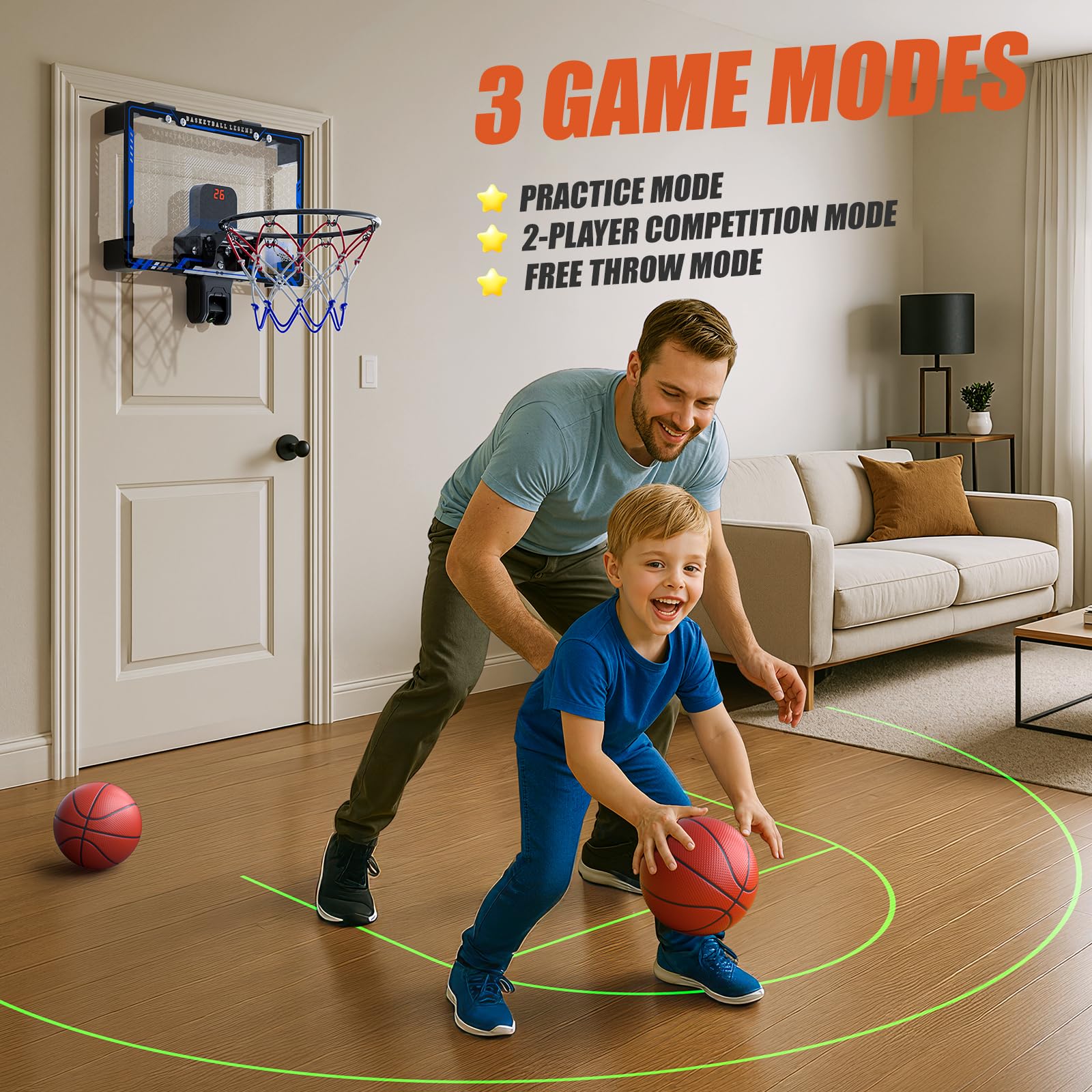 HopeRock hoop with adjustable design to fit your space and game modes
