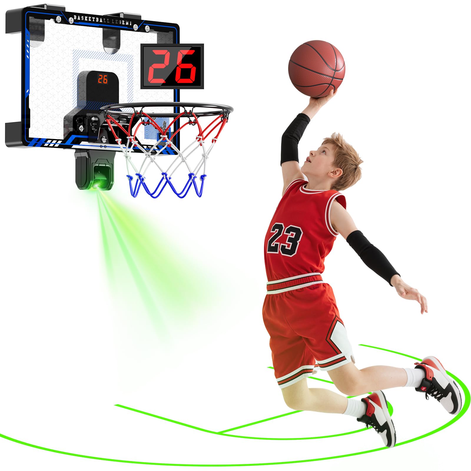 HopeRock indoor hoop with projector court for immersive play and clear scoring feedback