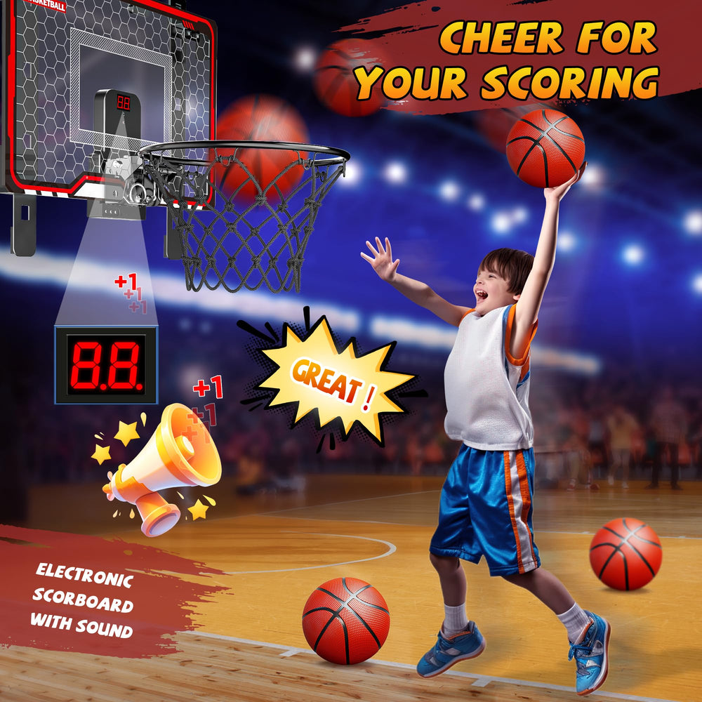 HopeRock scoreboard-equipped hoop tracks scores for friendly competition.