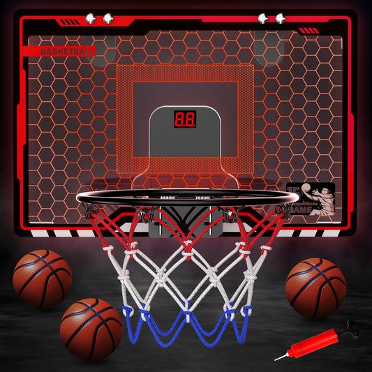 HopeRock over-the-door hoop securely mounted for space-saving play.